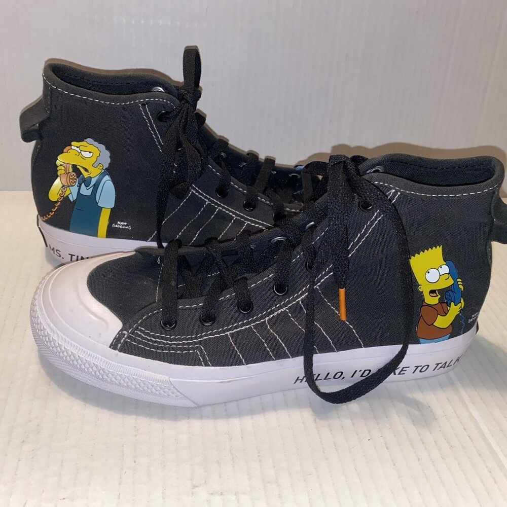 Adidas The Simpsons x Nizza HI RF J Casual Sneakers Youth Size 7 Pranks On Moe